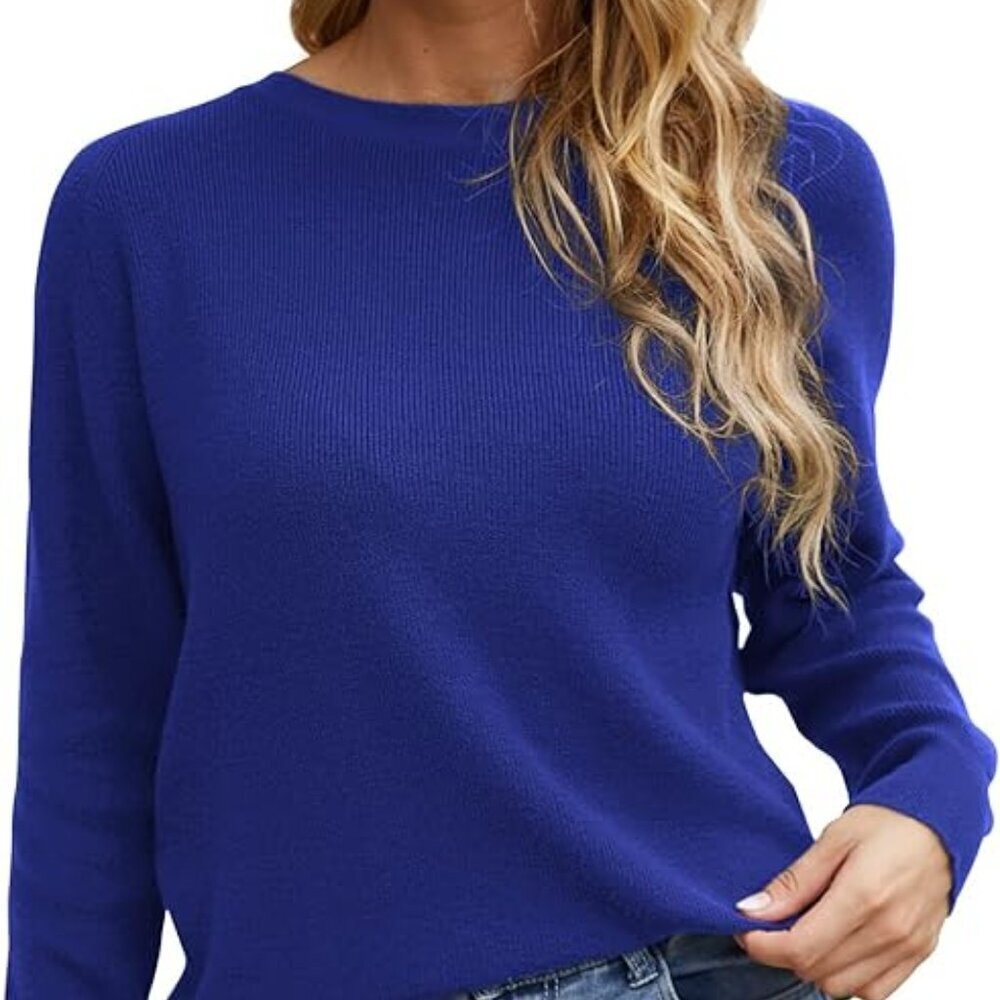 LILBETTER Women's Long Sleeve Loose Criss Cross Twisted Back Pullover sweater - Picture 4 of 10